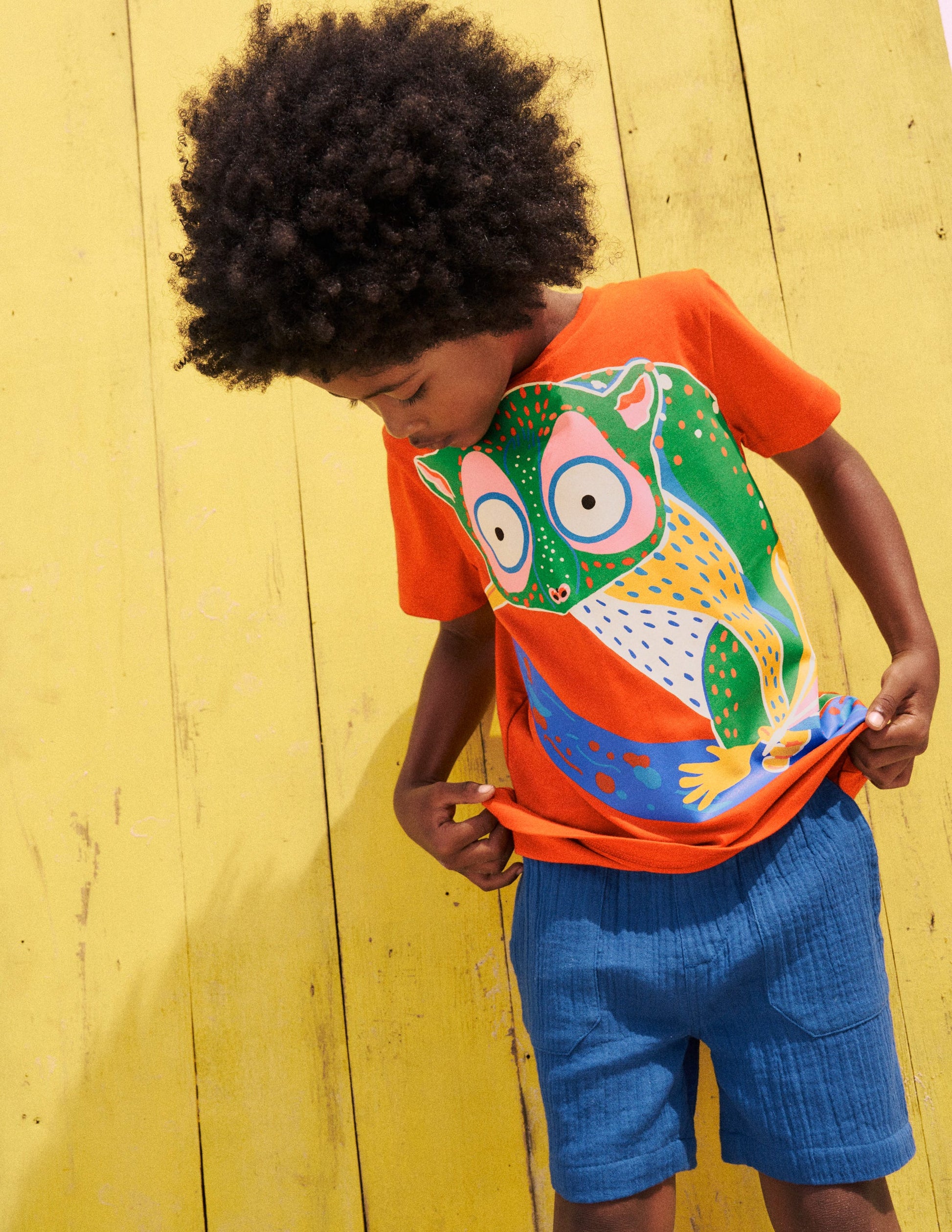 Glow-In-The-Dark T-shirt-Kiln Orange Bush Baby-1