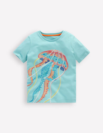 Glow Superstitch T-Shirt-Caribbean Blue Jellyfish-2