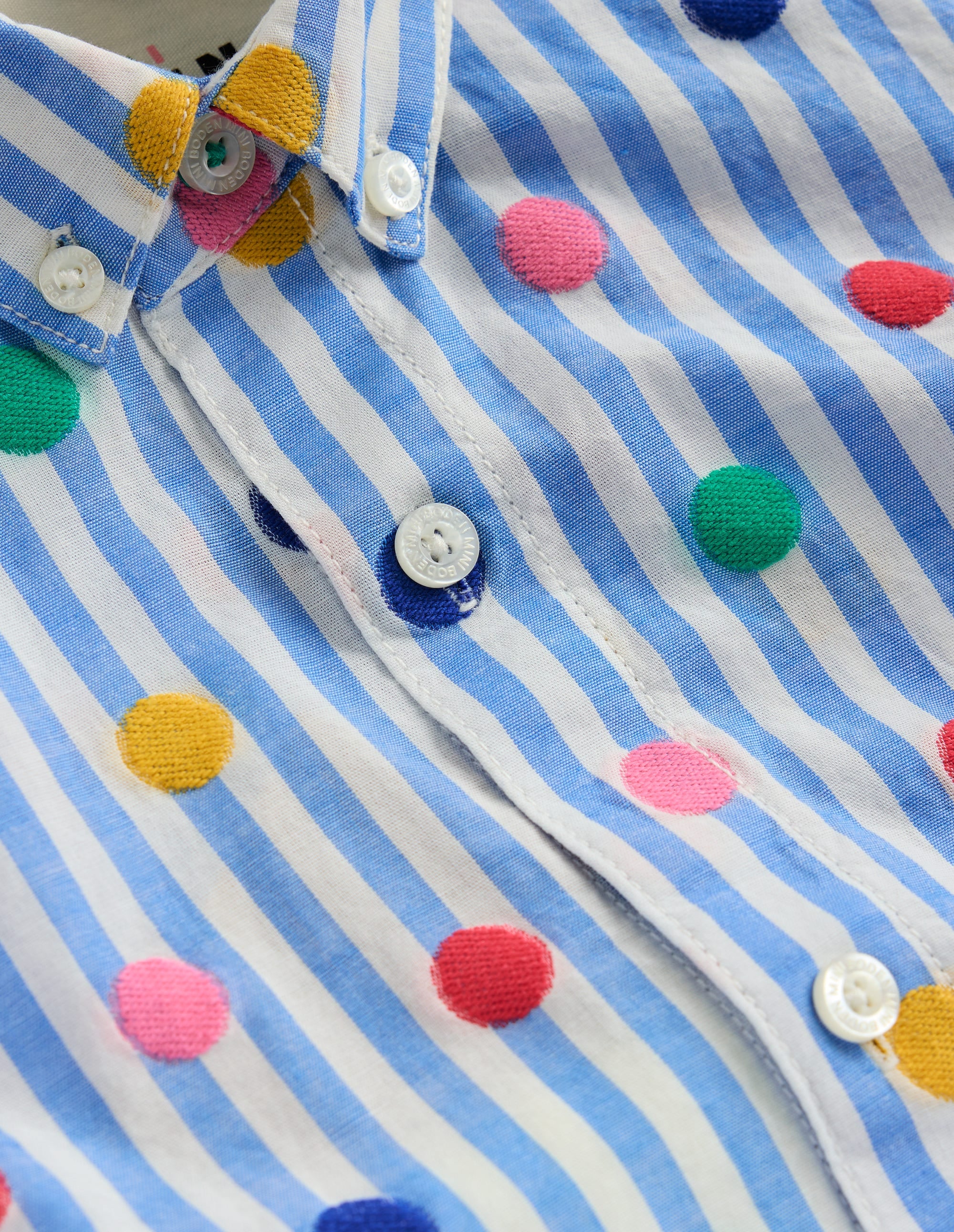 Fun Cotton Shirt-Peacock Plume Blue Spot - Image 3