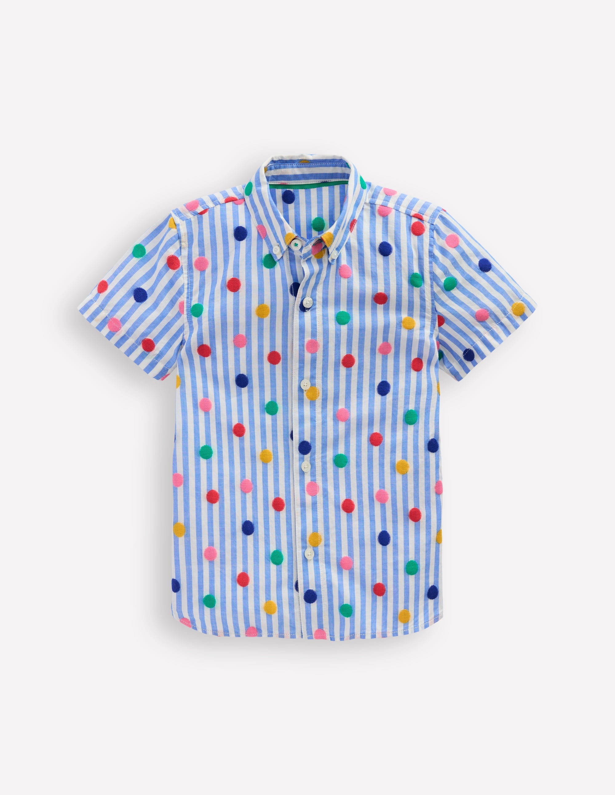Fun Cotton Shirt-Peacock Plume Blue Spot - Image 1