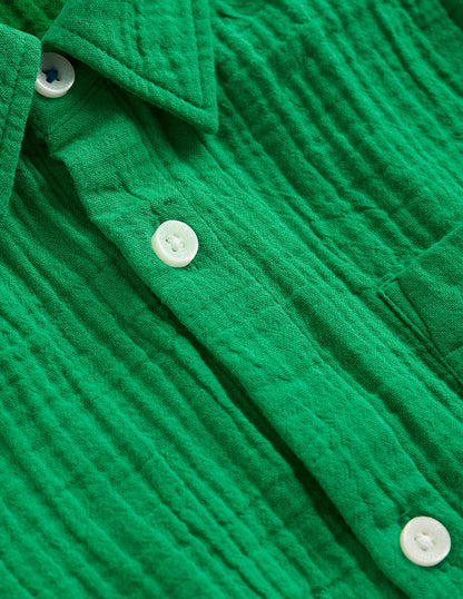 Double Cloth Shirt-Rich Emerald-3