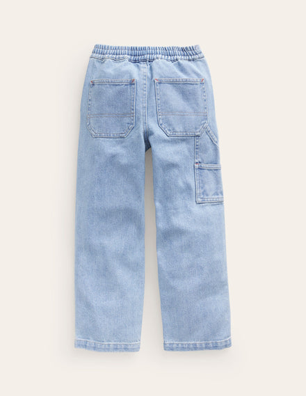 Pull-on Carpenter Trousers-Light Wash
