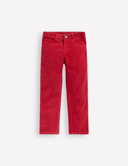 Classic Cord Trousers-Carmine Red