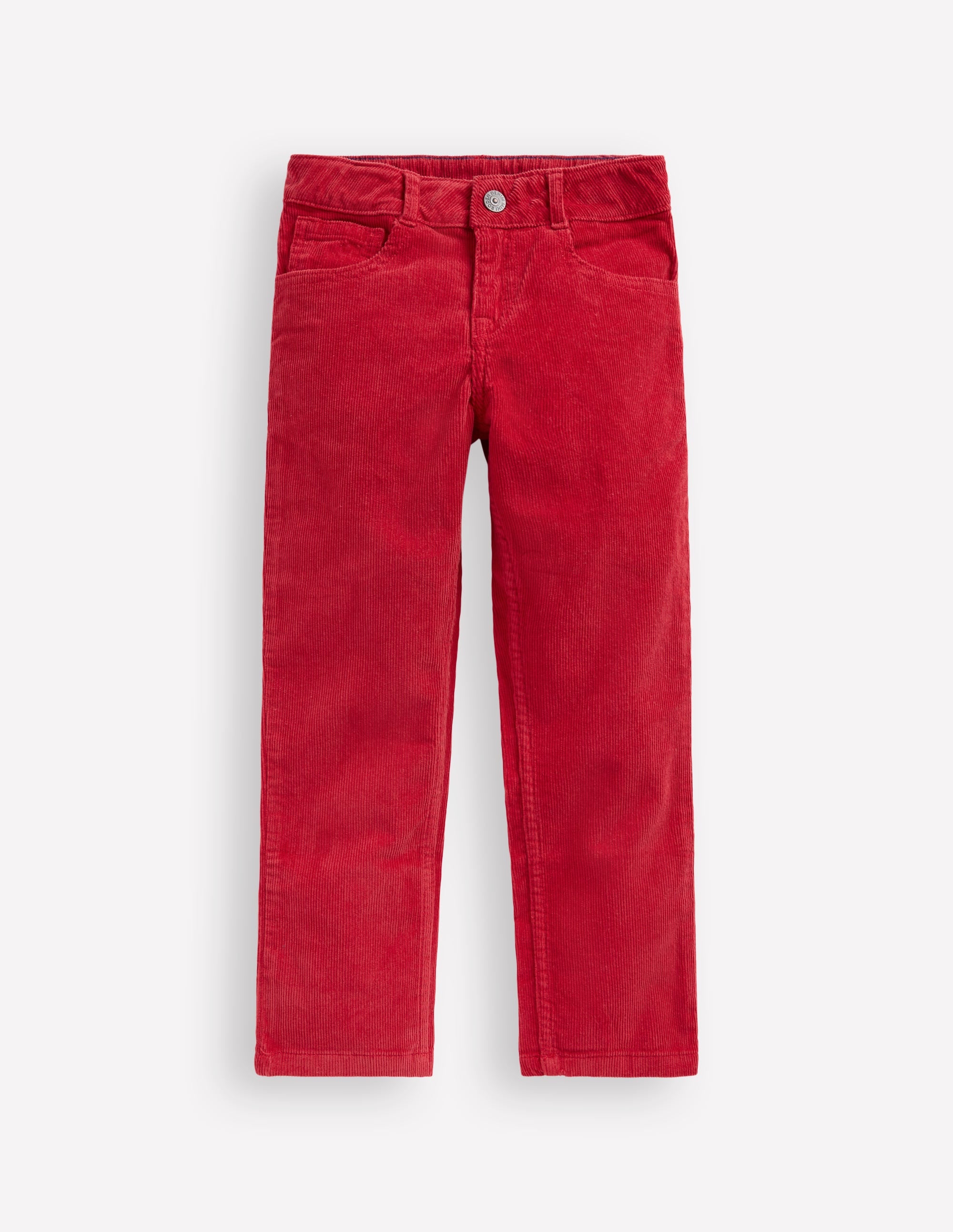 Classic Slim Cord Trousers-Carmine Red - Image 1