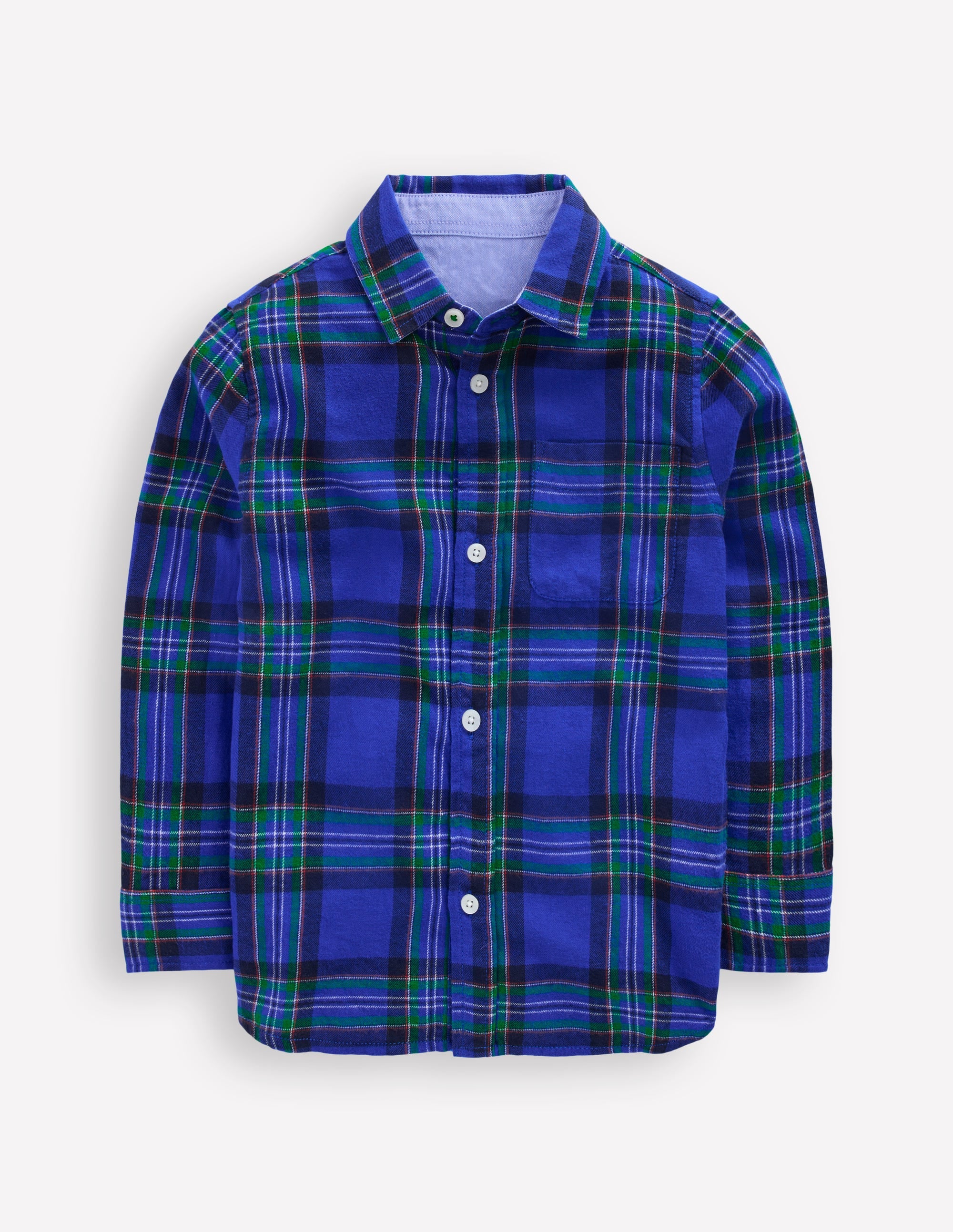 Cosy Cotton Check Shirt-Blue Check - Image 1