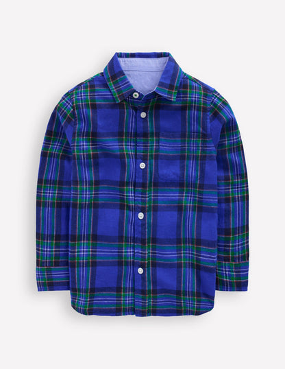 Cosy Cotton Check Shirt-Blue Check-2