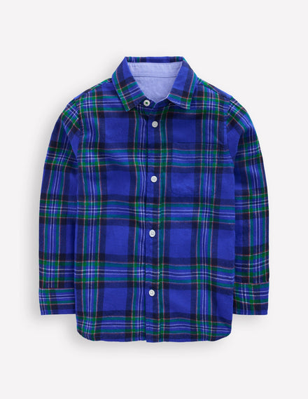 Cosy Cotton Check Shirt-Blue Check