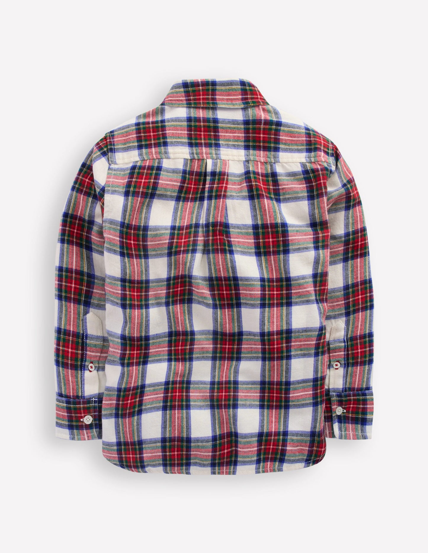 Cosy Cotton Check Shirt-Ivory and Red Check