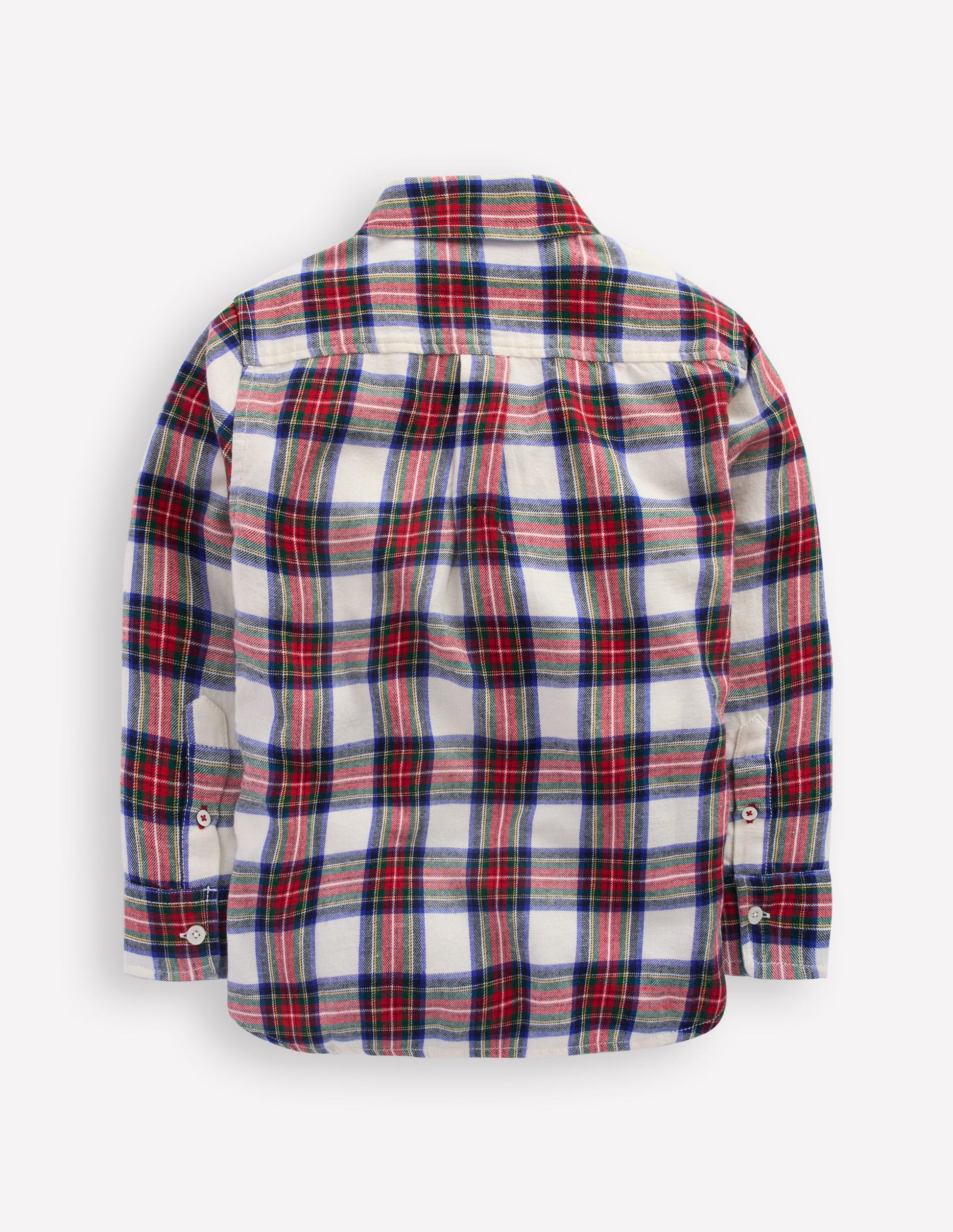 Cosy Cotton Check Shirt-Ivory and Red Check-3