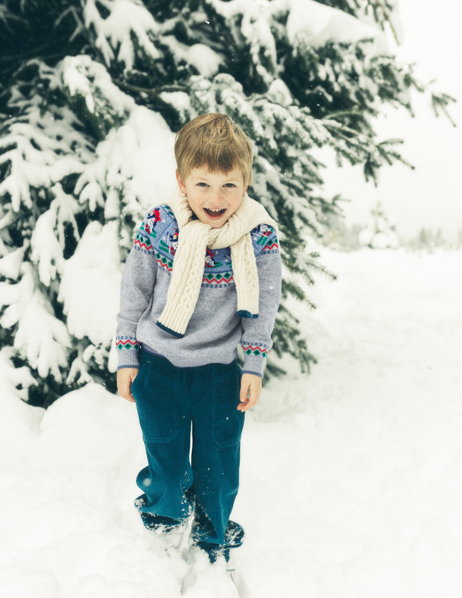 Pull-on Cord Trousers-Blueberry Pie-1