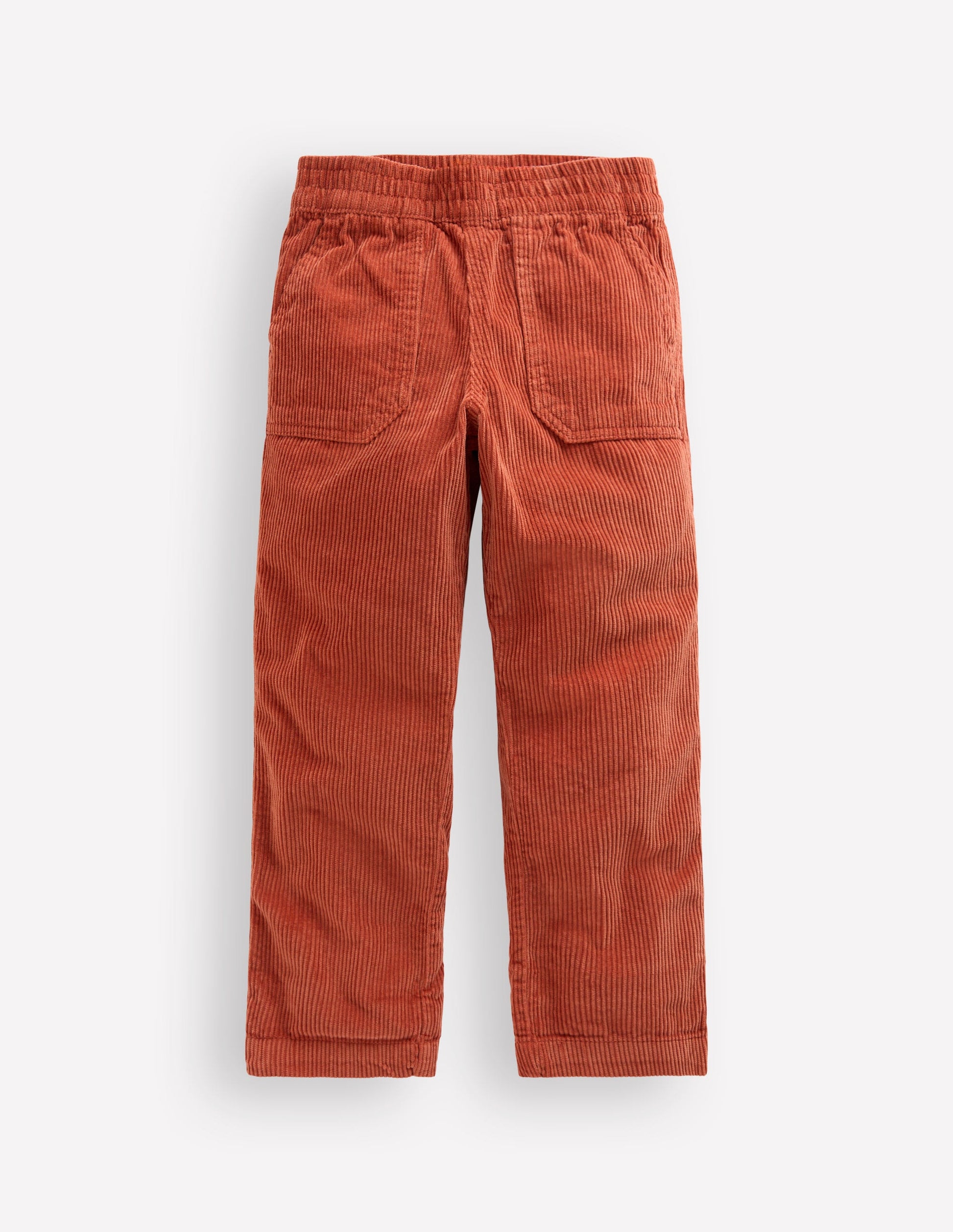 Pull-on Cord Trousers-Roasted Chestnut Brown-2