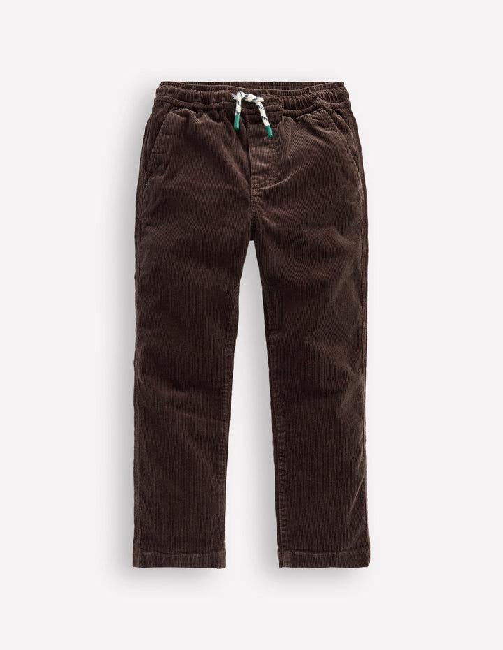 Slim Pull-On Trousers-Espresso Cord