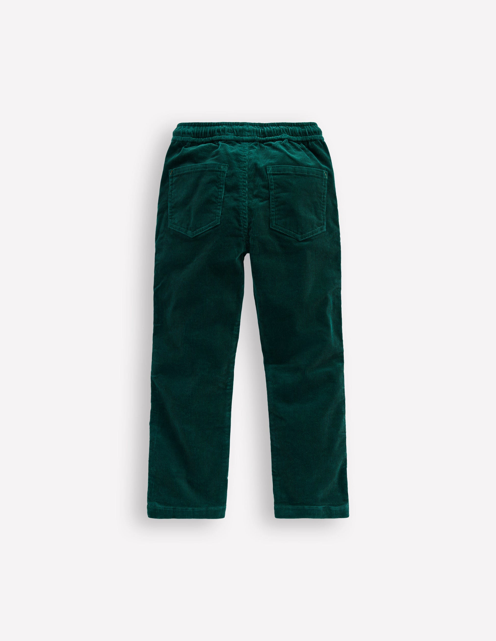 Slim Pull-On Trousers-Emerald Night Cord-2