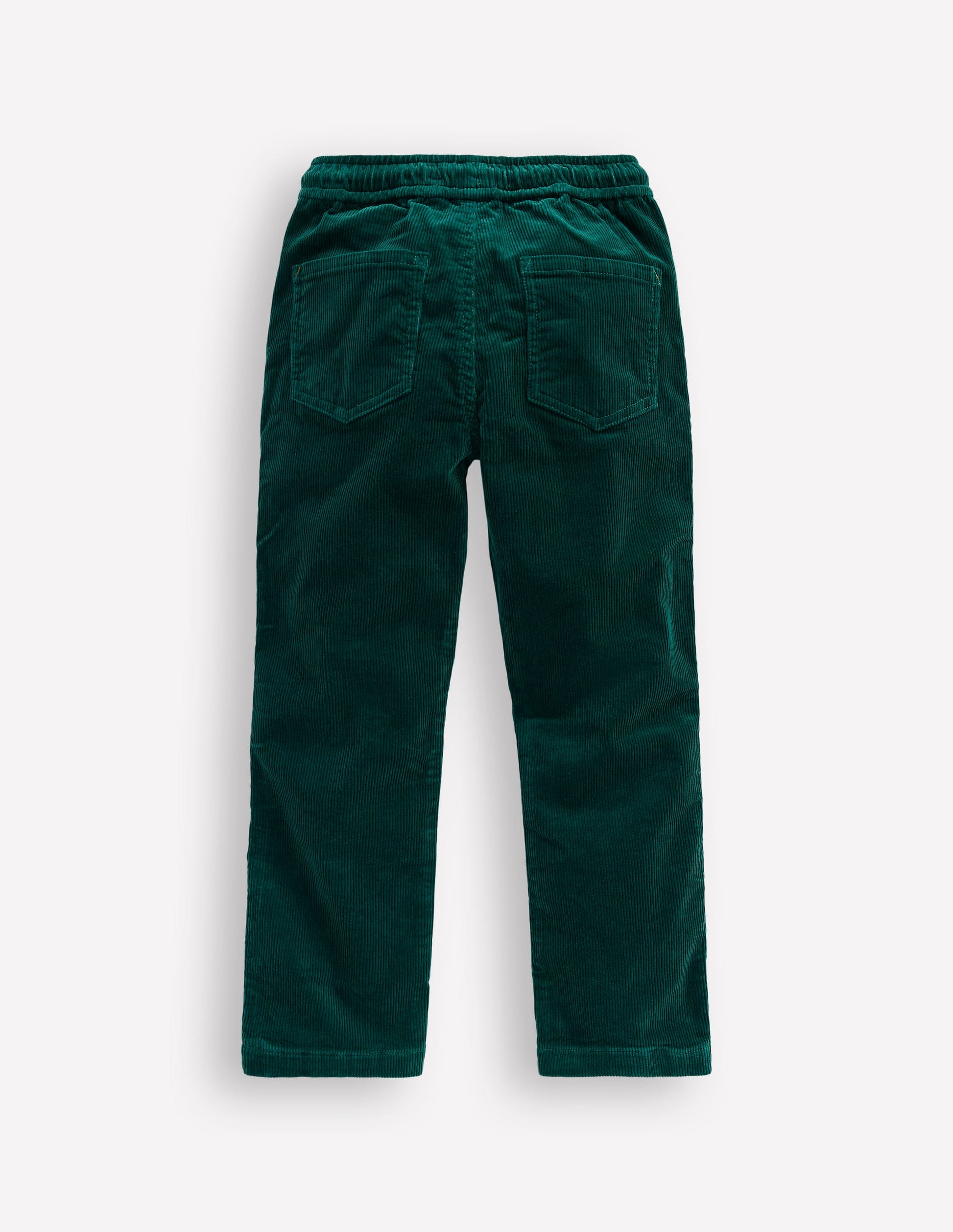 Slim Pull-On Trousers-Emerald Night Cord-2