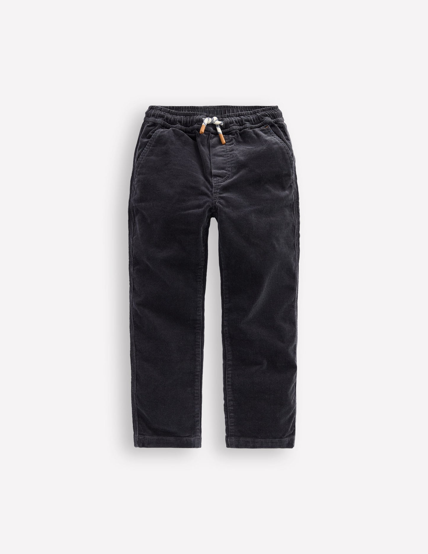 Slim Pull-On Trousers-Charcoal Cord