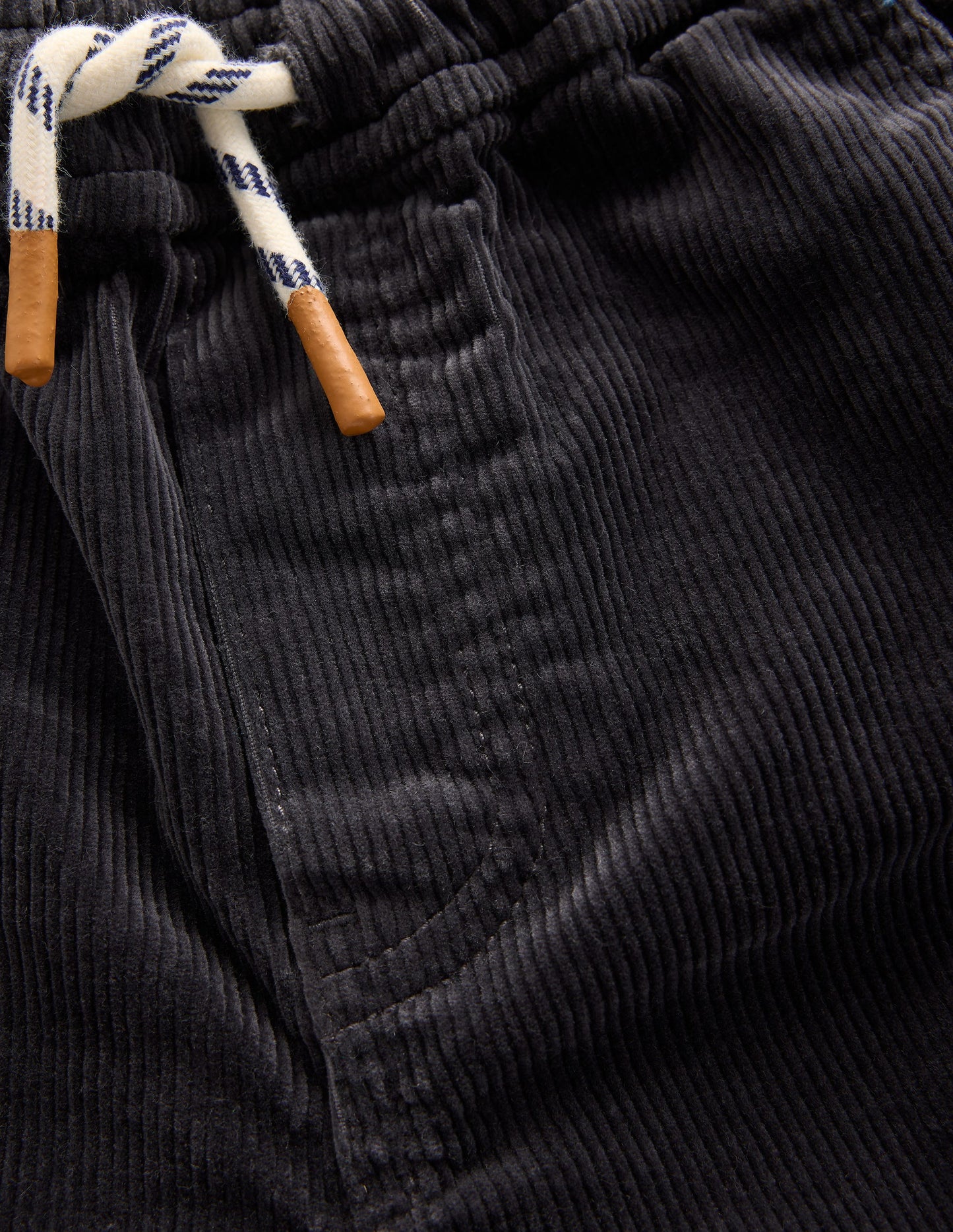 Slim Pull-On Trousers-Charcoal Cord