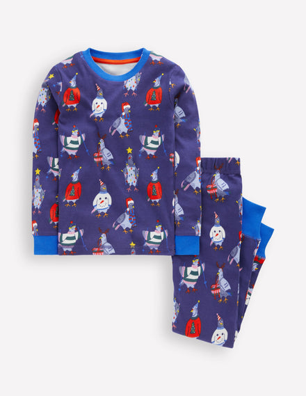 Snug Long John Pyjamas-Pigeons