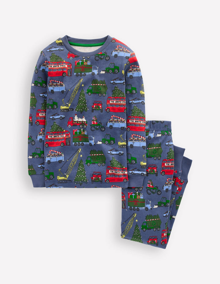 Snug Glow-in-the-dark Pyjamas-Festive Cars