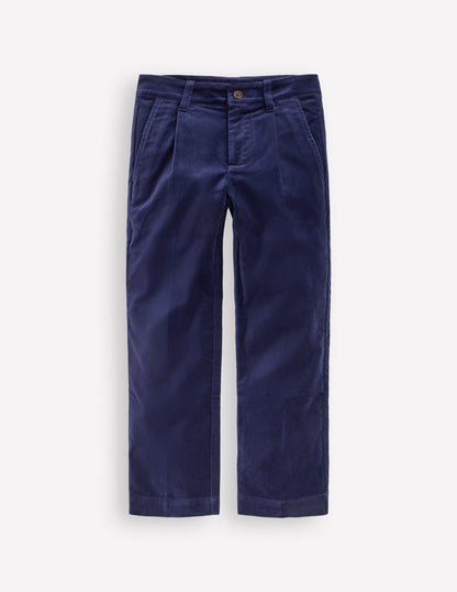 Smart Tailored Trousers-Navy Velvet-1