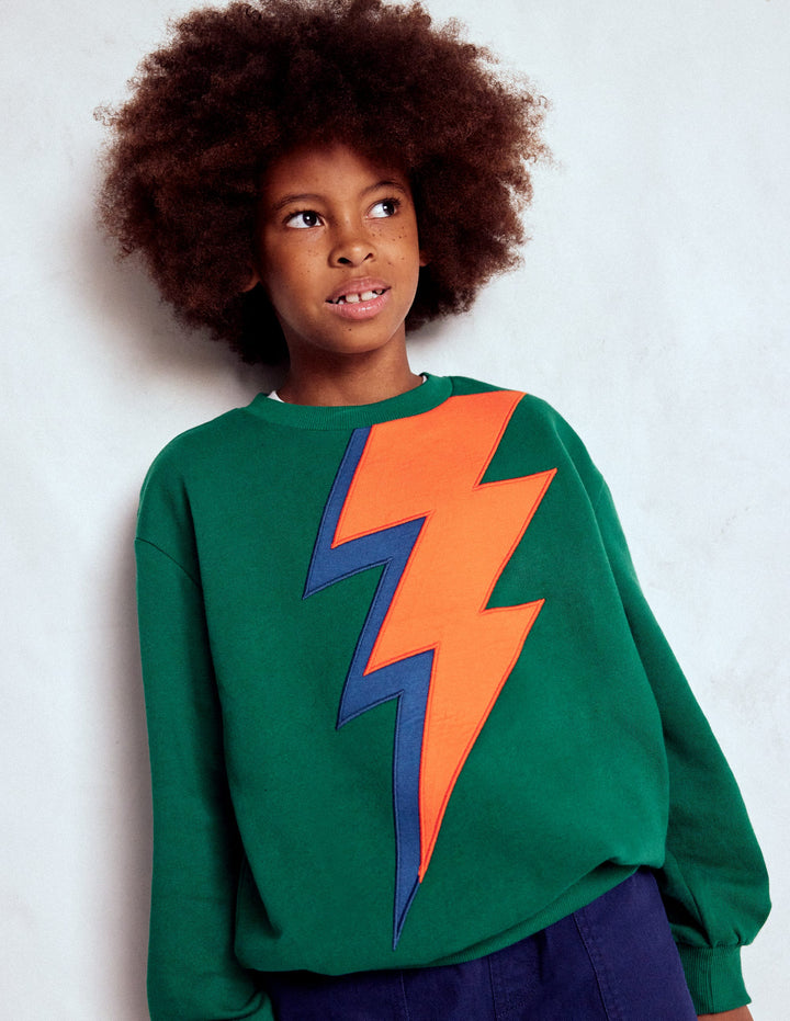 Fun Sweatshirt-Artichoke Green Lightning