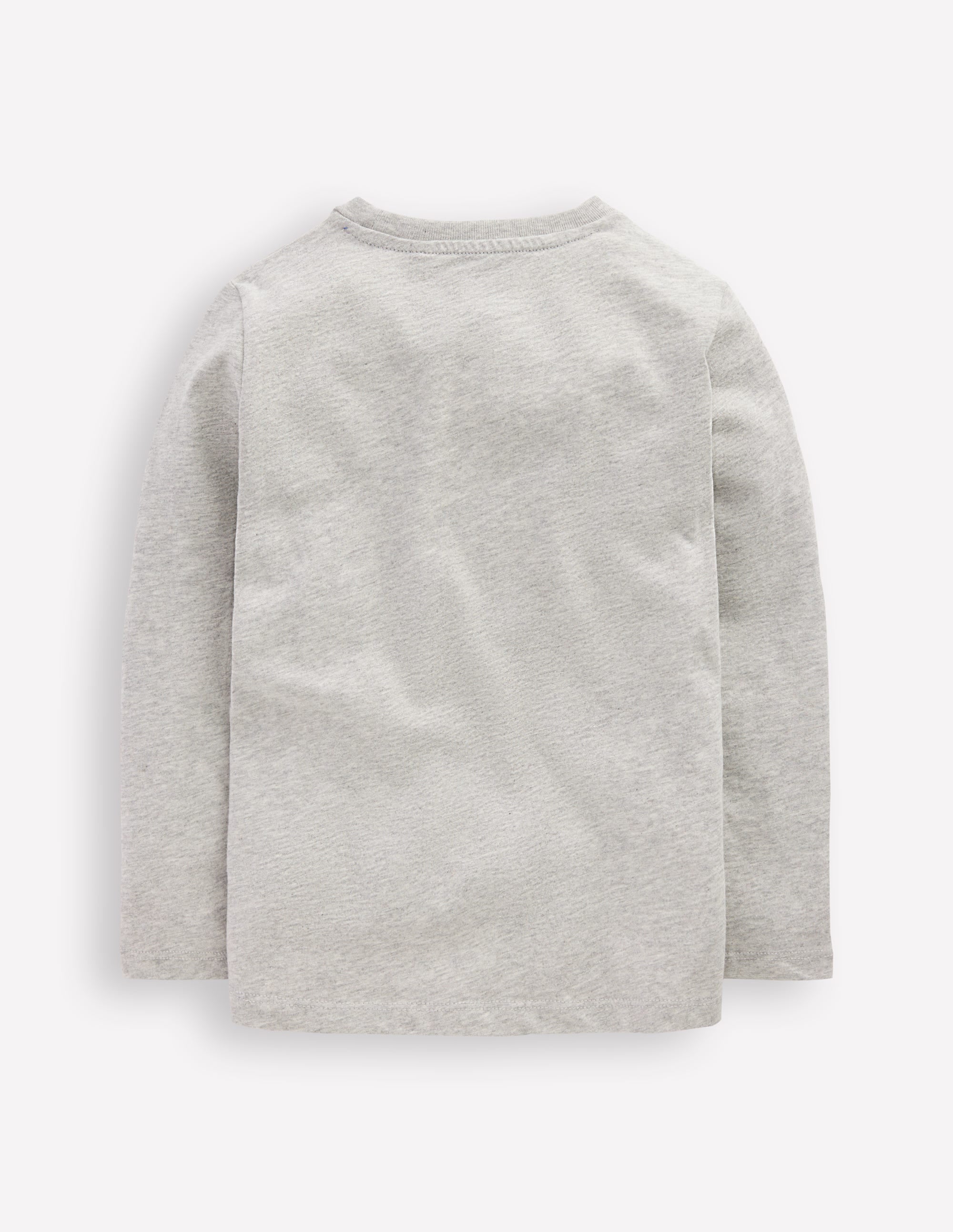 Long Sleeve Printed T-shirt-Grey Marl Space - Image 1