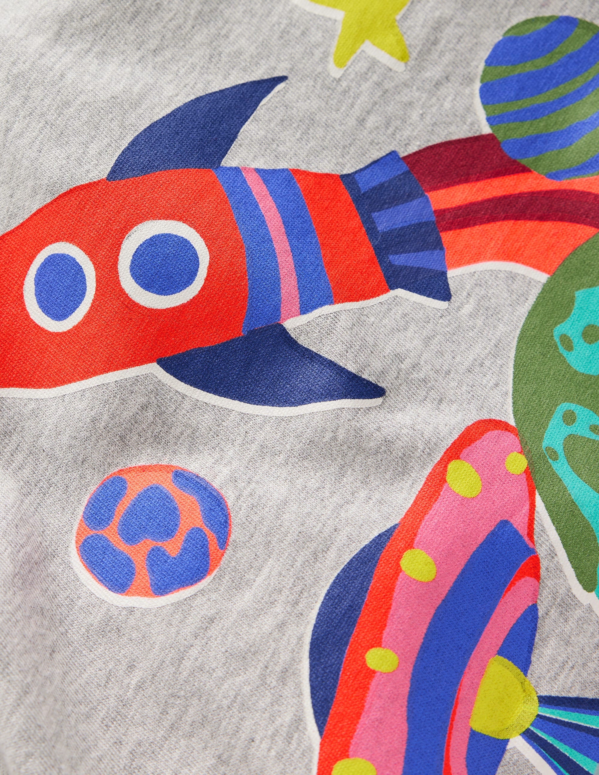 Long Sleeve Printed T-shirt-Grey Marl Space - Image 2