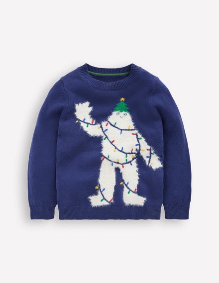 Fun Logo Jumper-College Navy Yeti