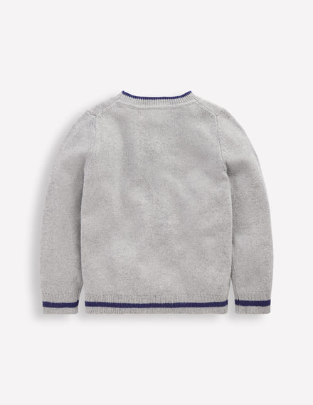 Fun Logo Jumper-Grey Marl Cars