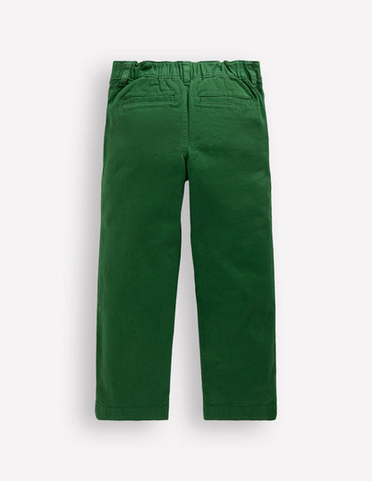 Everyday Straight Leg Trousers-Pine Green Twill-4