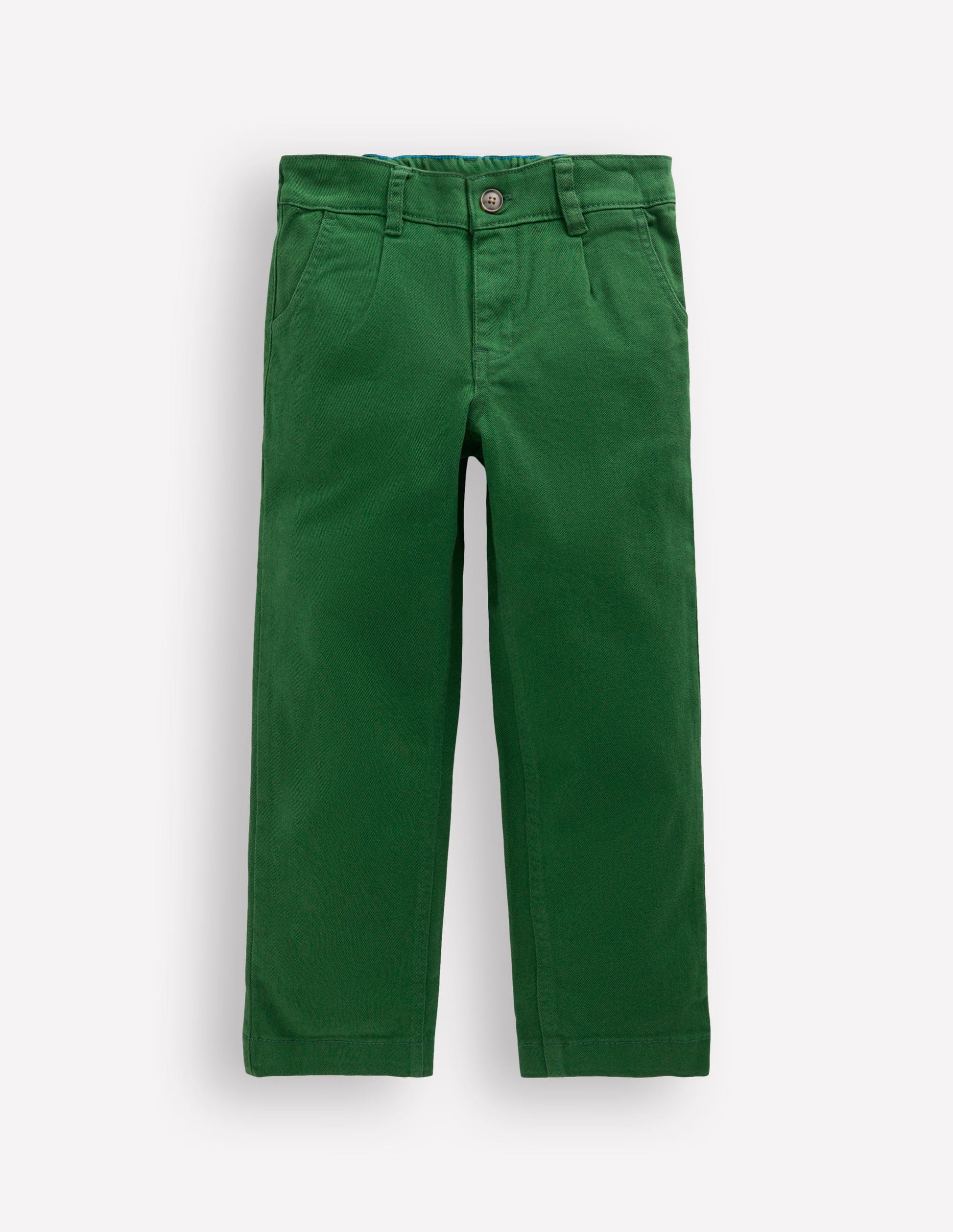 Everyday Straight Leg Trousers-Pine Green Twill-3