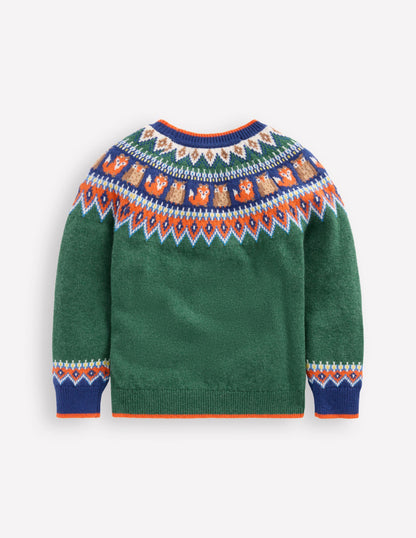 Fair Isle Jumper-Jewel Green Woodland-5