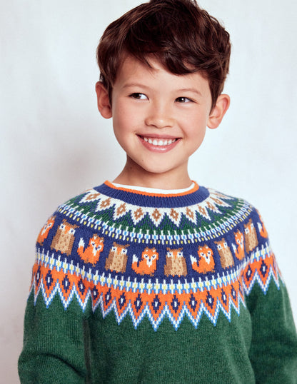 Fair Isle Jumper-Jewel Green Woodland-2