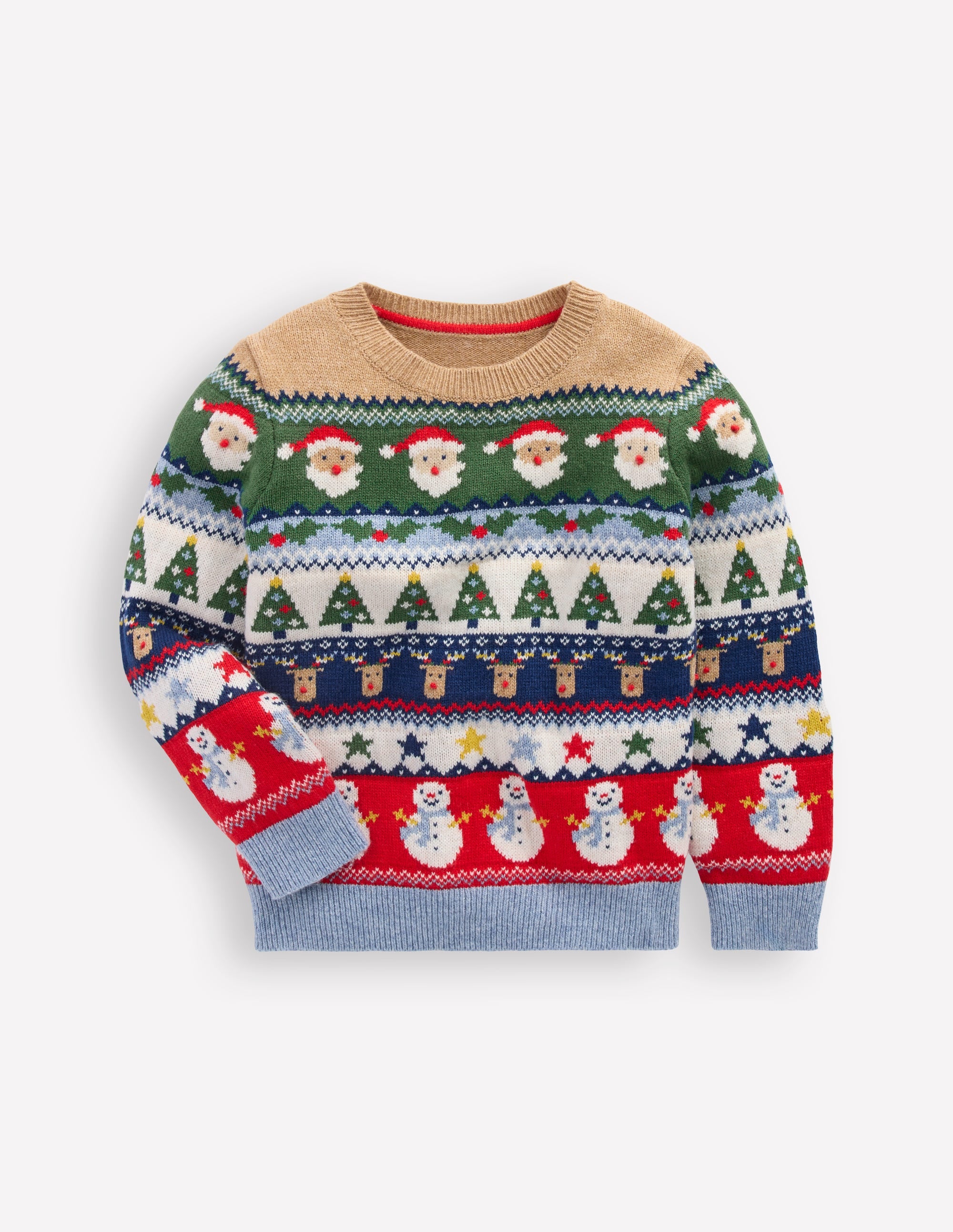 Fair Isle Jumper-Multi Christmas Fairisle - Image 1