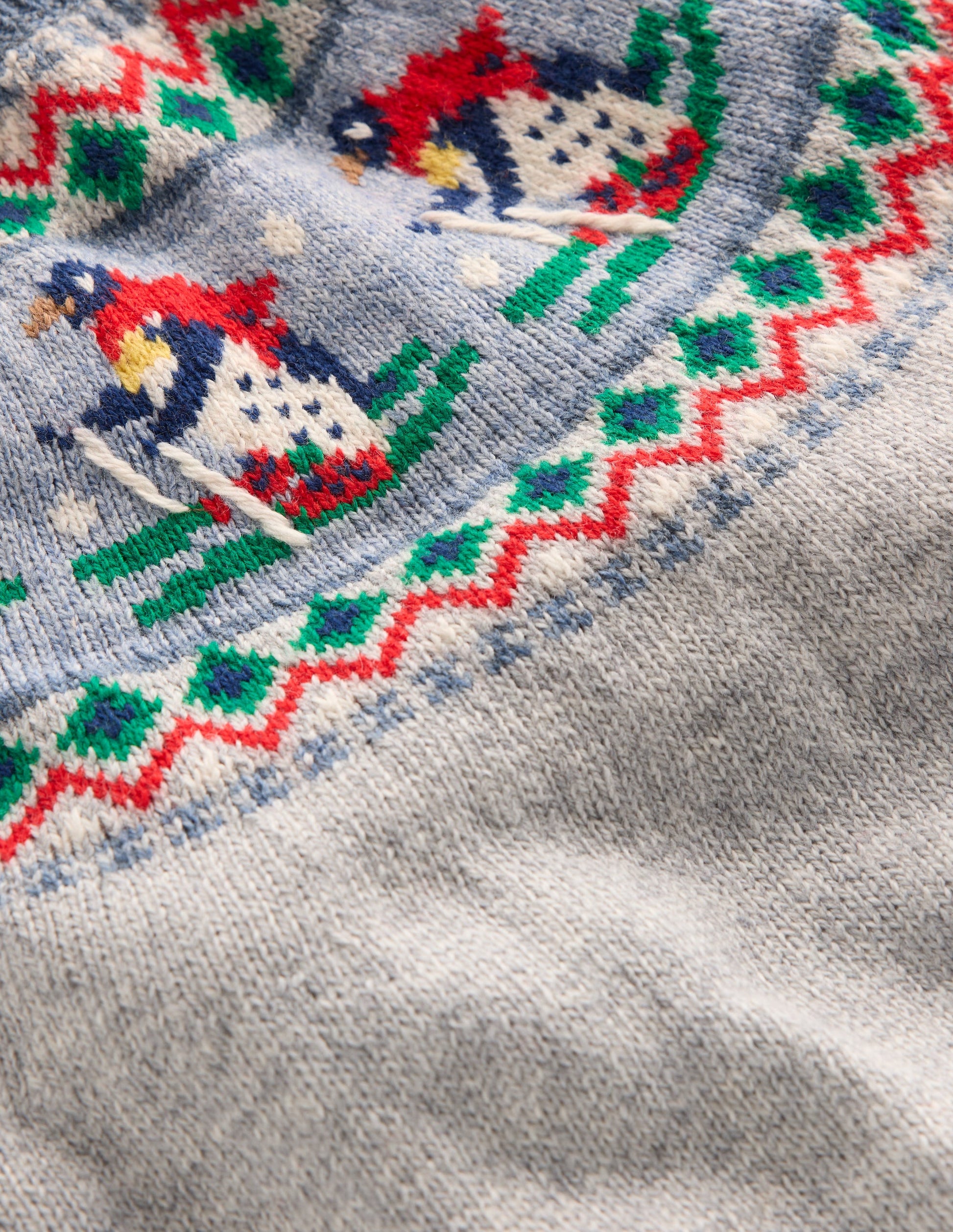 Fair Isle Jumper-Grey Marl Skiing Penguins-3