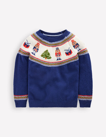 Fair Isle Jumper-College Navy Nutcracker-1