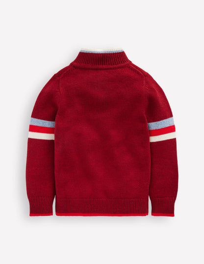 Heritage Half-Zip Jumper-Rumba Red-4