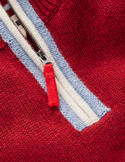 Heritage Half-Zip Jumper-Rumba Red-5