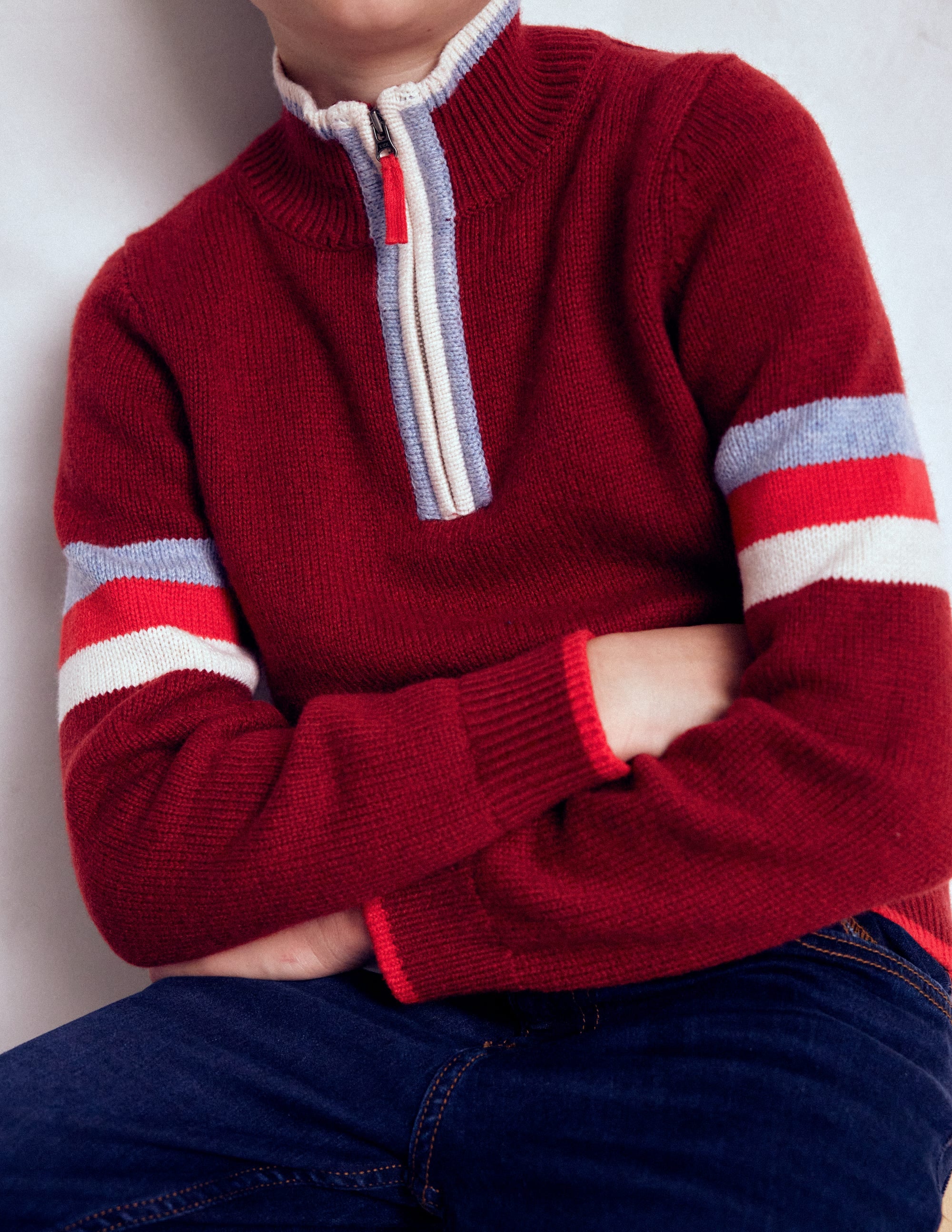 Heritage Half-Zip Jumper-Rumba Red - Image 1