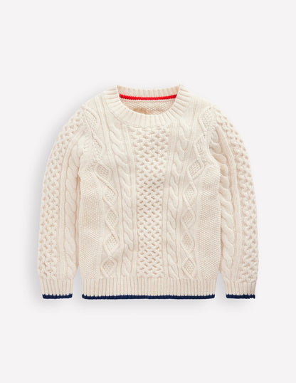 Heritage Cable Jumper-Ecru Marl-8