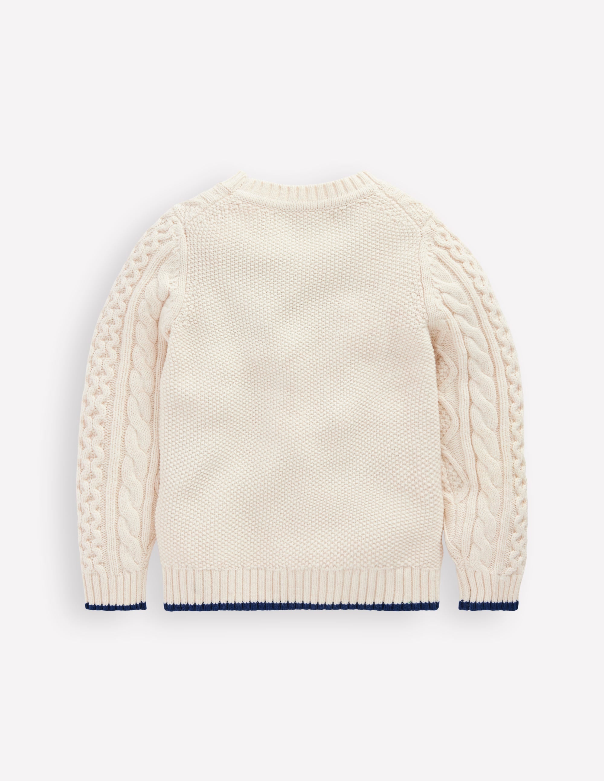 Heritage Cable Jumper-Ecru Marl - Image 9
