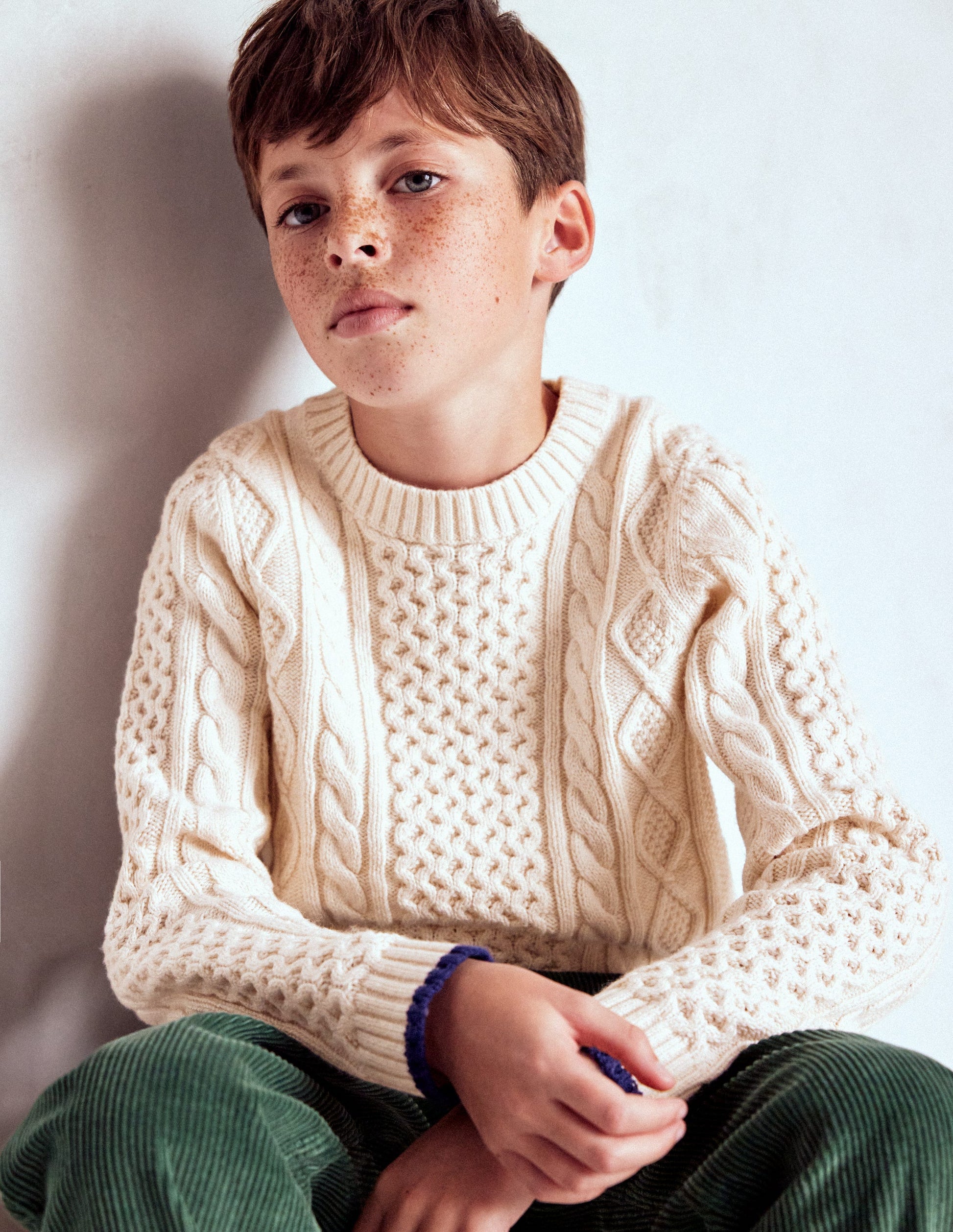 Heritage Cable Jumper-Ecru Marl-5