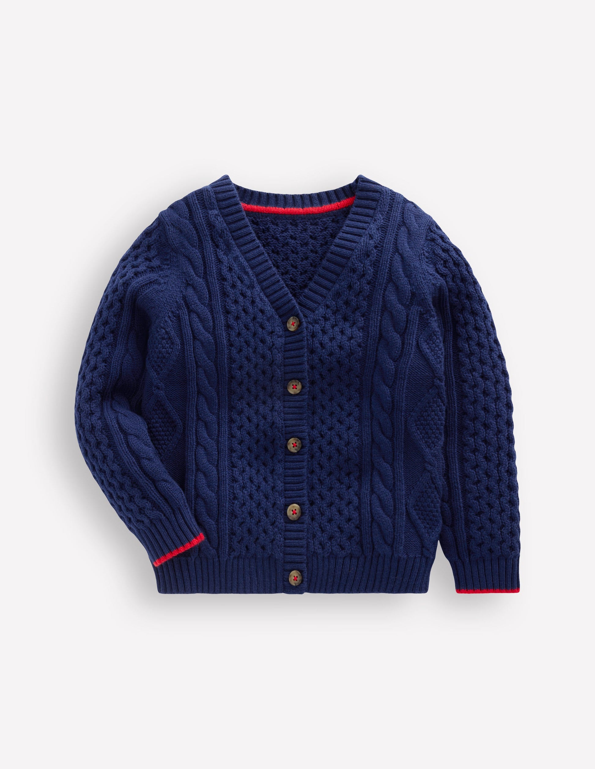 Heritage Cable Cardigan-College Navy-4