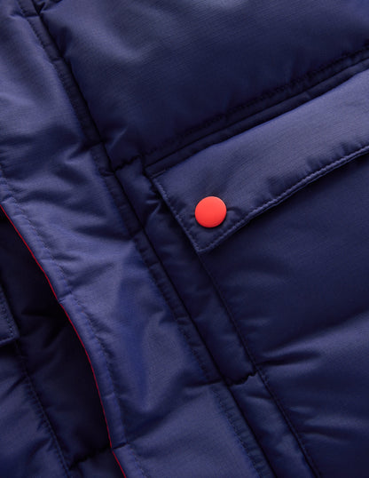 Fleece Lined Padded Coat-Navy-3
