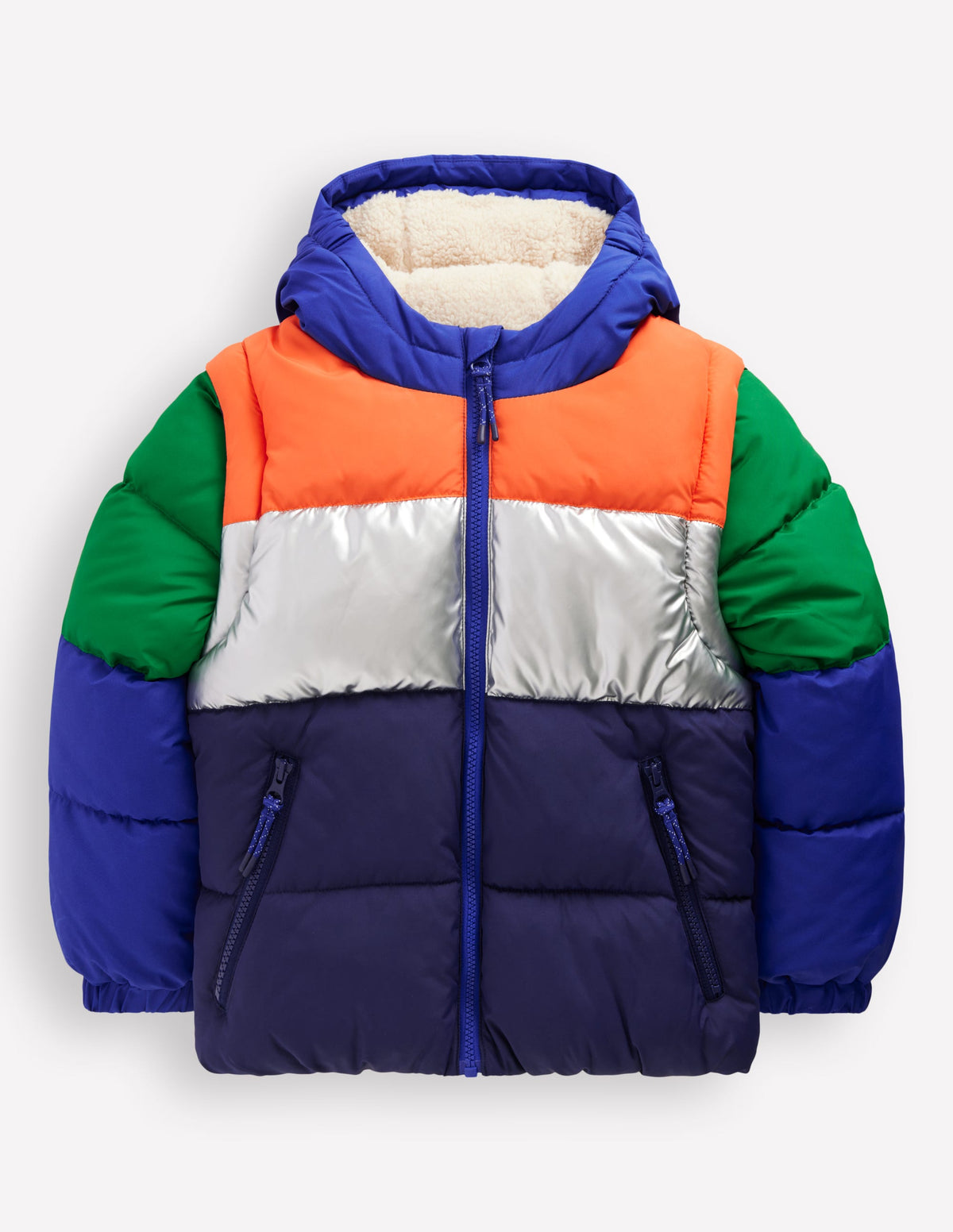 2-in-1 Padded Coat-Colour Block - Image 1