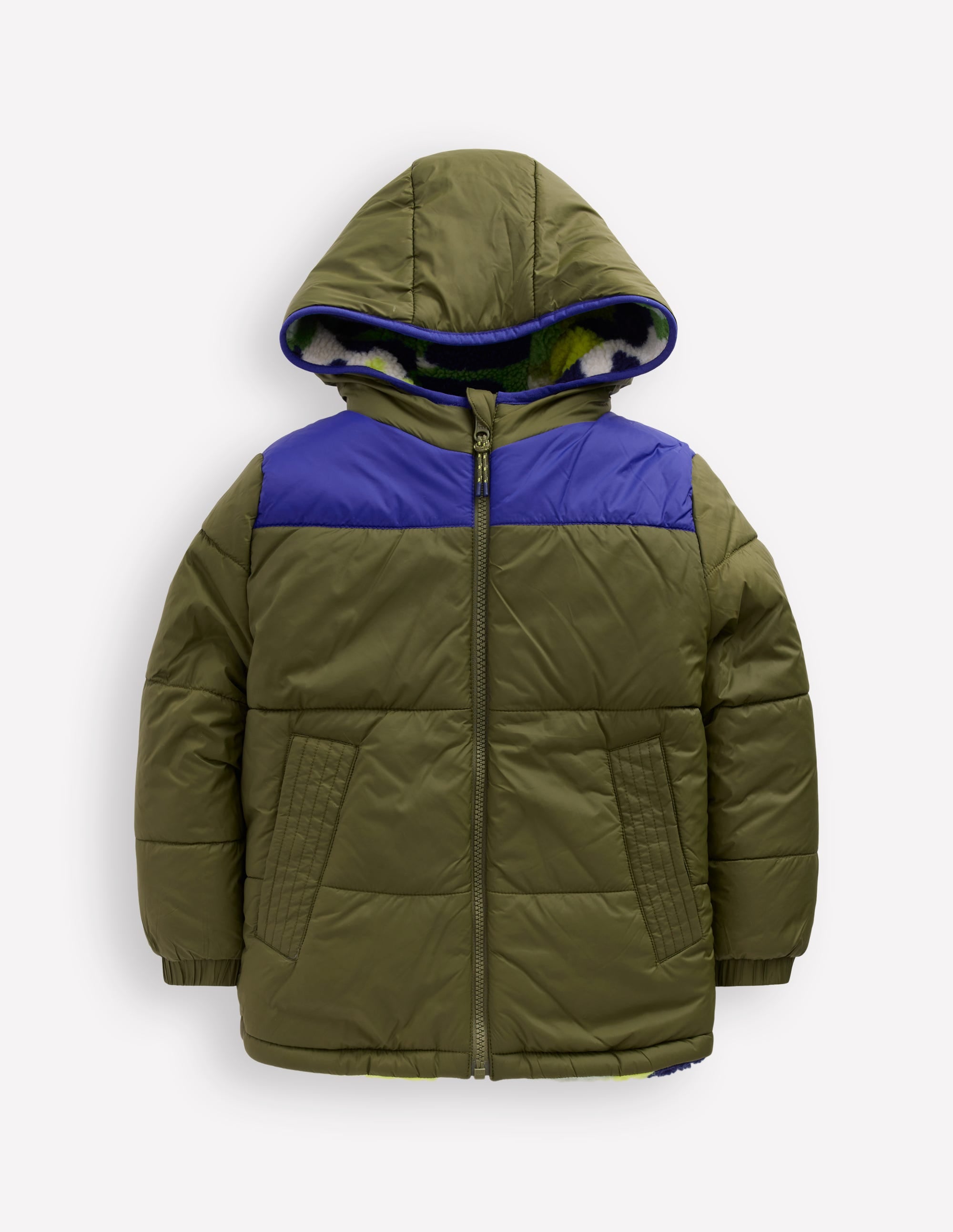 Reversible Cosy Borg Jacket-Green Camo - Image 1