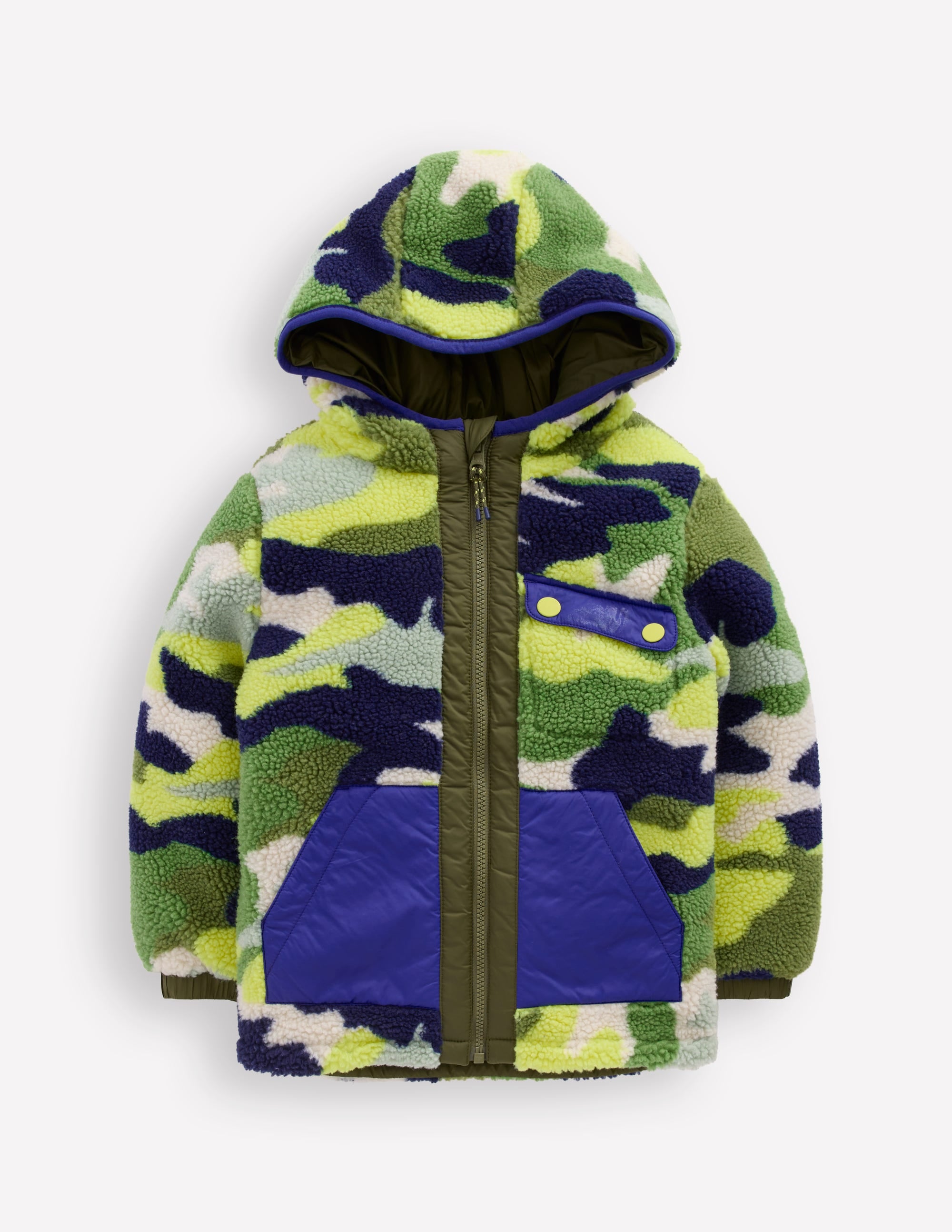 Reversible Cosy Borg Jacket-Green Camo - Image 4