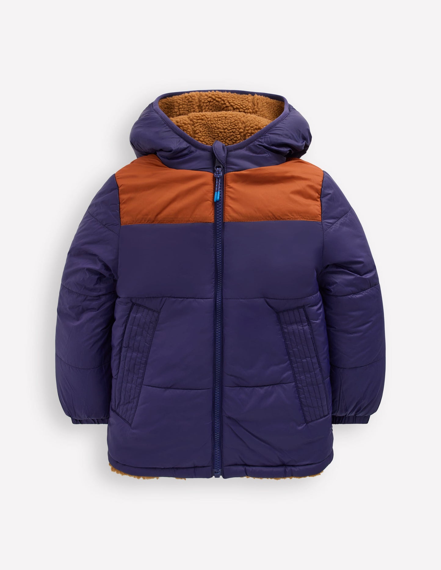 Reversible Cosy Borg Jacket-Brown Borg
