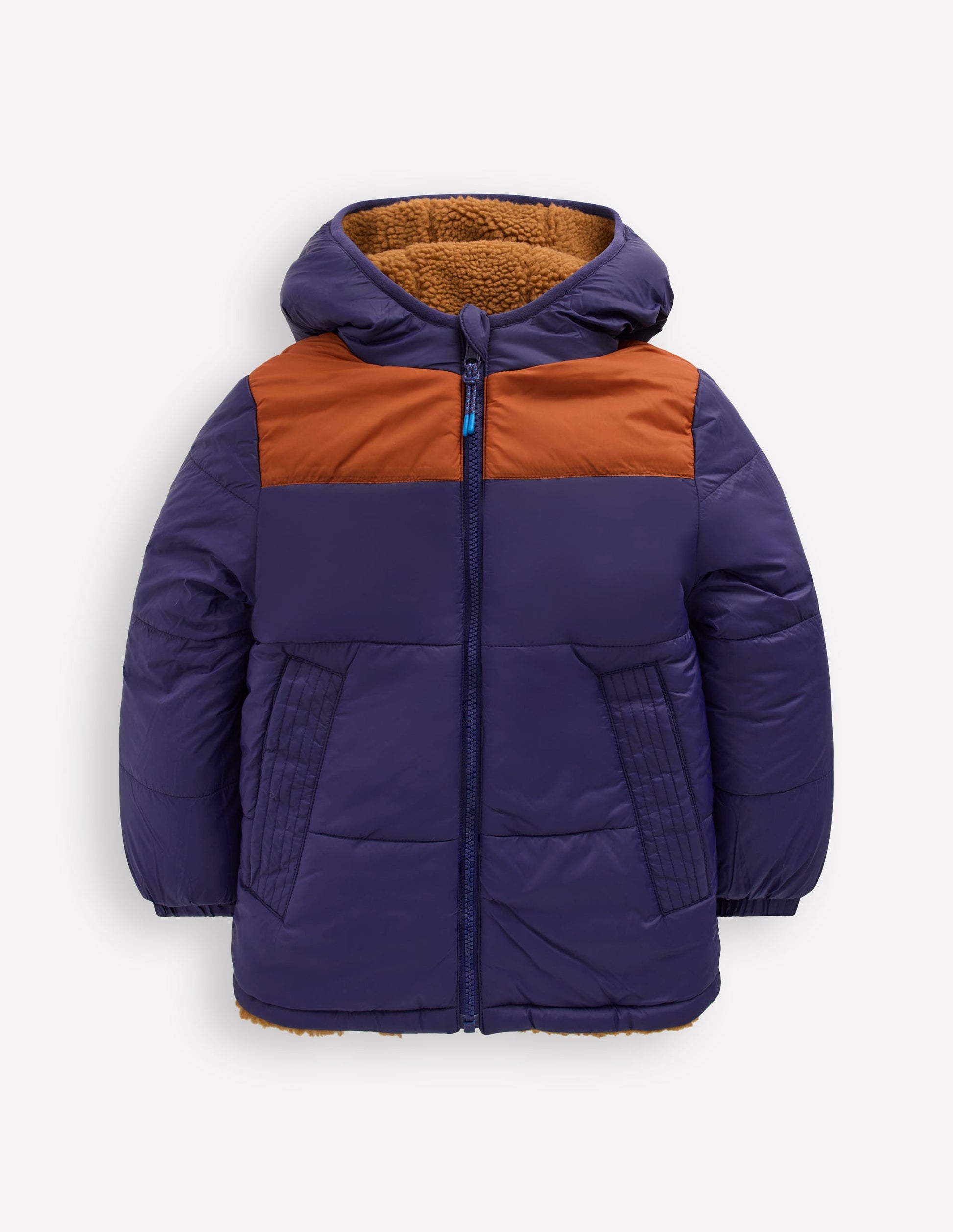 Reversible Cosy Borg Jacket-Brown Borg-2