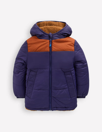 Reversible Cosy Borg Jacket-Brown Borg-2