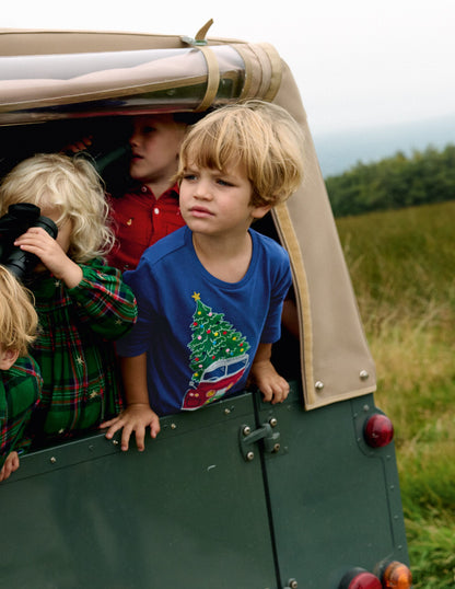 Glow Superstitch T-shirt-Twilight Blue Christmas Car-1